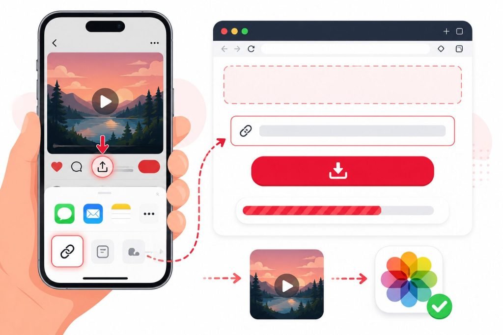 Ana sayfa 6 iPhone ve iPad'de Pinterest videosu indirme adımları - paylaş simgesi ve bağlantı kopyalama işlemi
