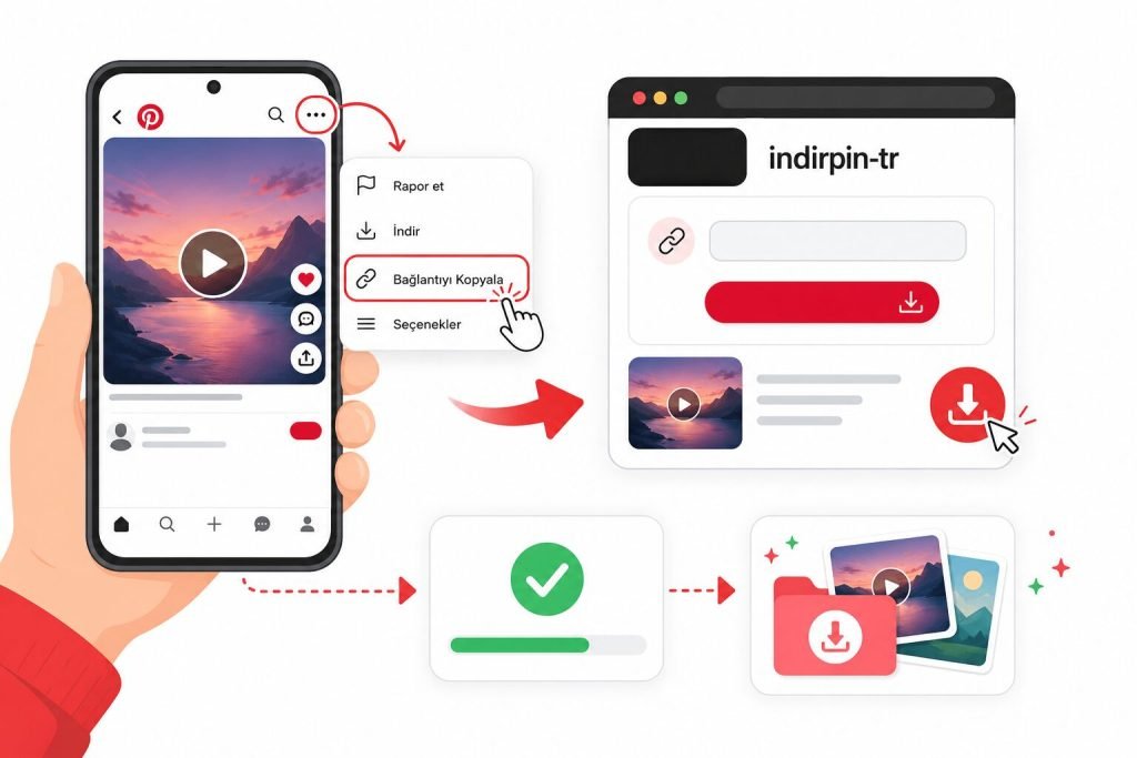 Ana sayfa 5 Android telefonda Pinterest videosu indirme adımları - bağlantı kopyalama ve indirme işlemi